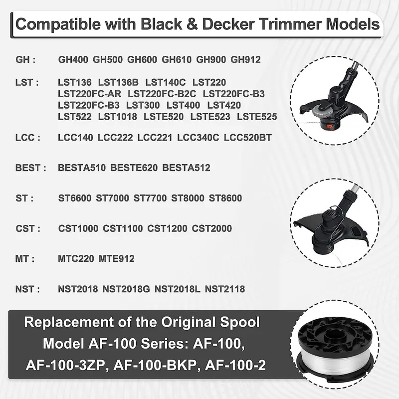 Af 100 Eater Spool Compatible With Black Decker String - Temu