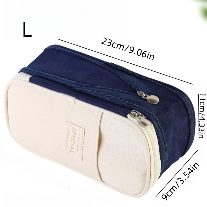 3 Layers Large Capacity Pencil Bag Aesthetic Pencil Pouch School