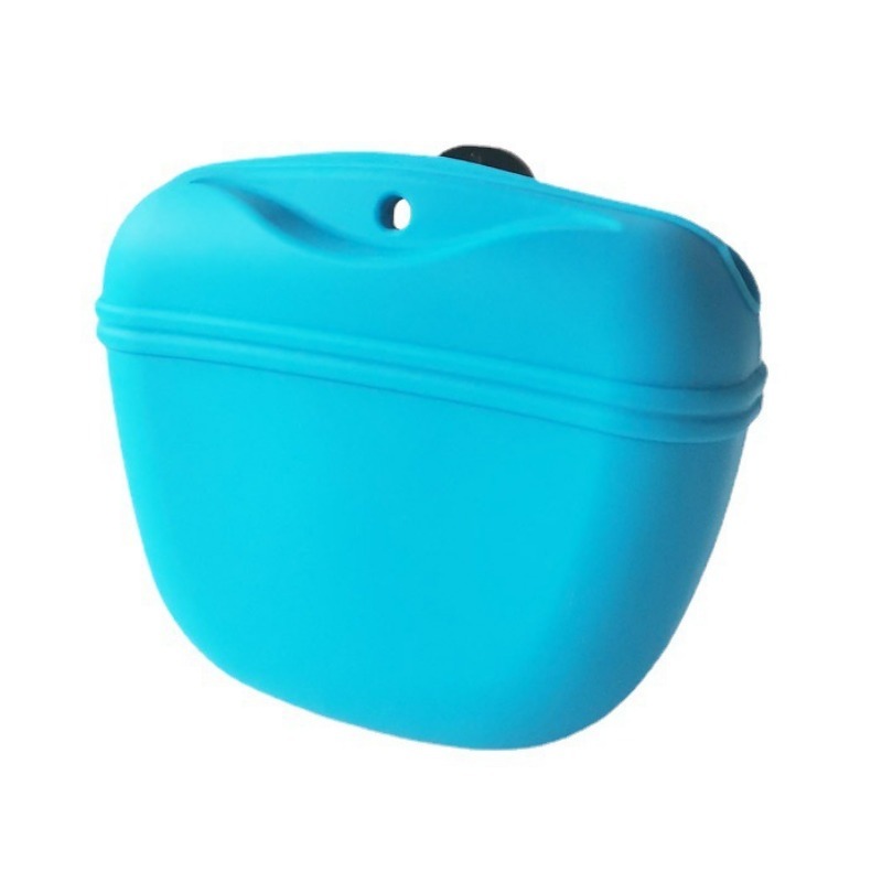 pet dog treat training pouch portable dog food container bag silicone dog walking treat pouch with magnetic closure and waist clip 3