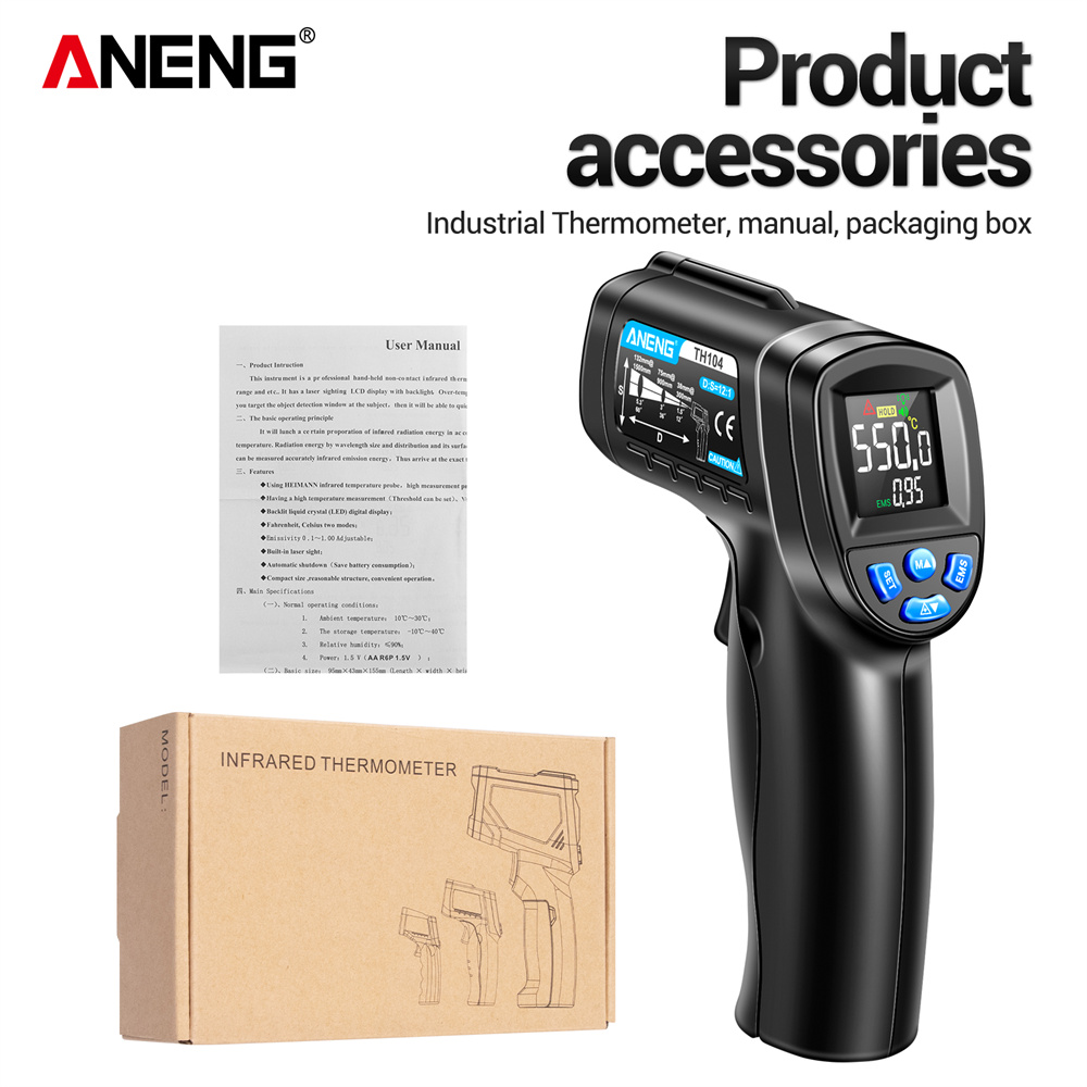 Njty T600a Digital Infrared Thermometer 50~600c Laser - Temu