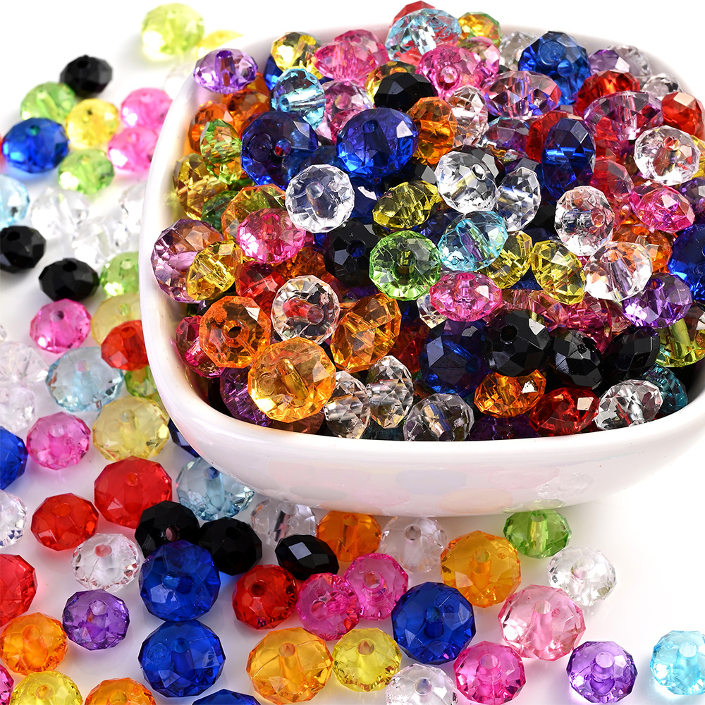 200 Pack Of Large Hole Glass Beads For Jewelry Making,european Beads Bulk  Mixed Color Spacer Beads