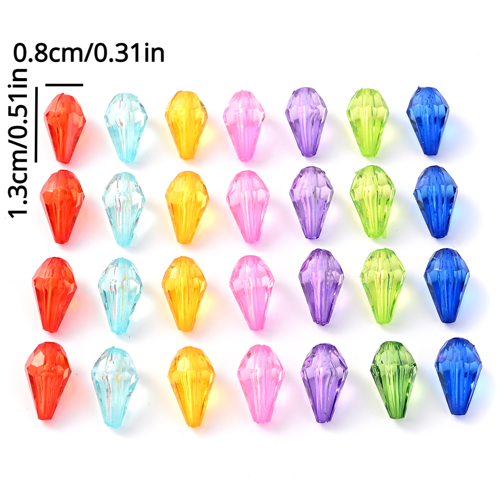 Acrylic Water Drop Colorful Beads Transparent Imitation - Temu