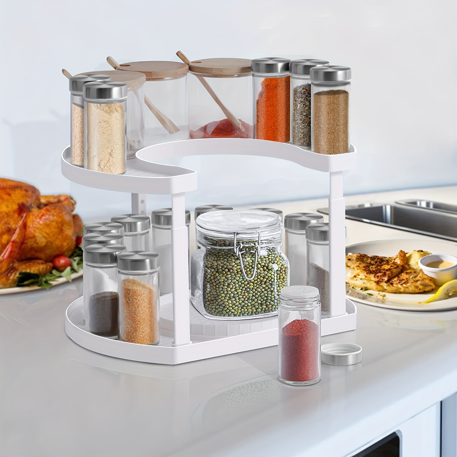 1pc Estantería De Especias Extraíble Organización De Cocina - Temu