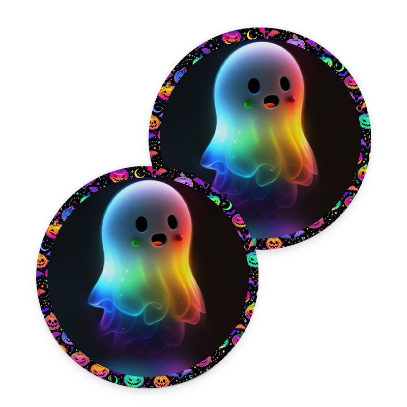 TEMU Set Of 2 Coasters Featuring A Design, Measuring 2.75 Inches In Diameter, Leather For Use On Dining Tables Or As Car Cup Holder Decorations, Perfect As A Gift .