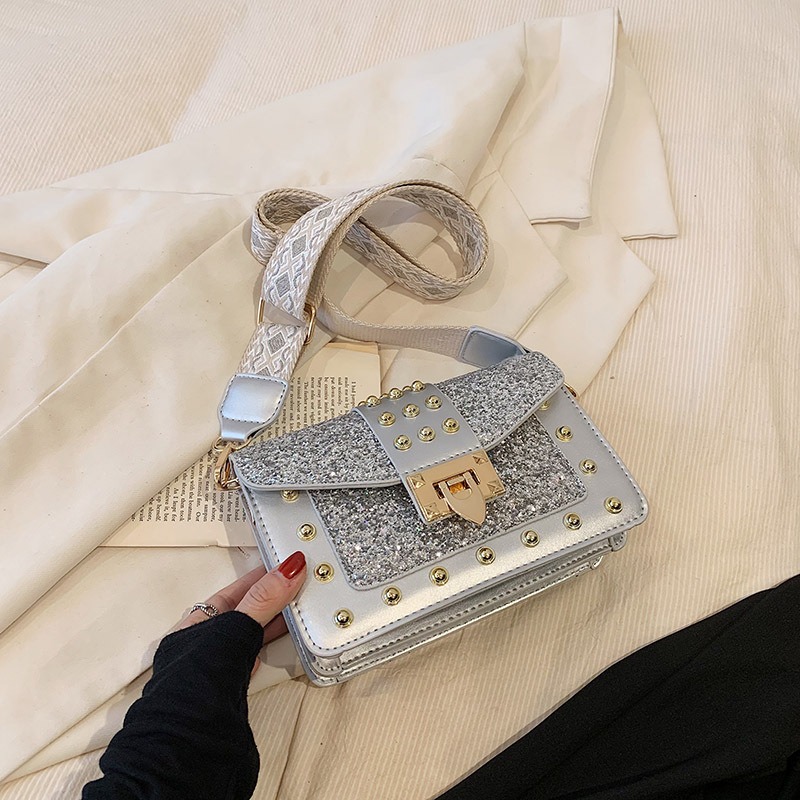 Sequins Handbags Silver Bag Women Crossbody Bag Bling Fashion Lady