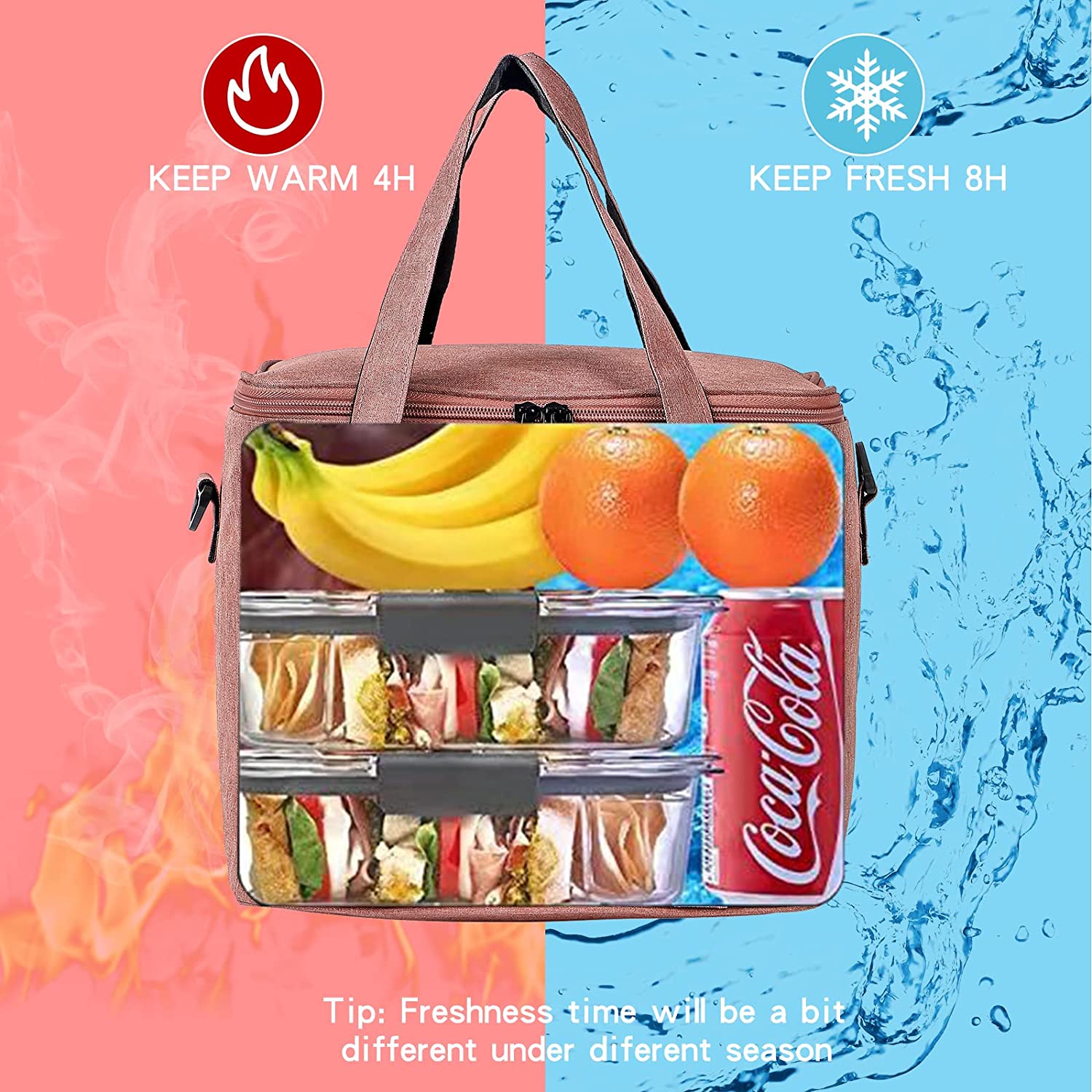  Mularoka Lunch Bag, Reusable Lunch Box lunch bag for Women  Leakproof lunchbox Insulated Cooler Bag Big Capacity Lunch Bags for Women  Travel Work Picnic beach essentials (Seashell Serenade Printing): Home 