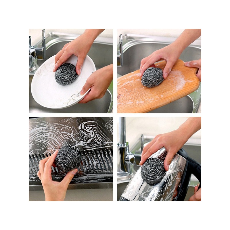 1pc Stainless Steel Scrubber, Steel Wool Scrubber , Long Handle Pot  Scrubbers, Cookware Scrubber Brush for Kitchen Pots Skillets Pans,  Efficient Dish Cleaning