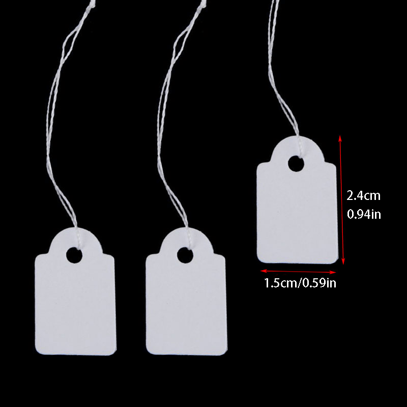 100Pcs Paper Tags Price Display Tags with String Attached Writable