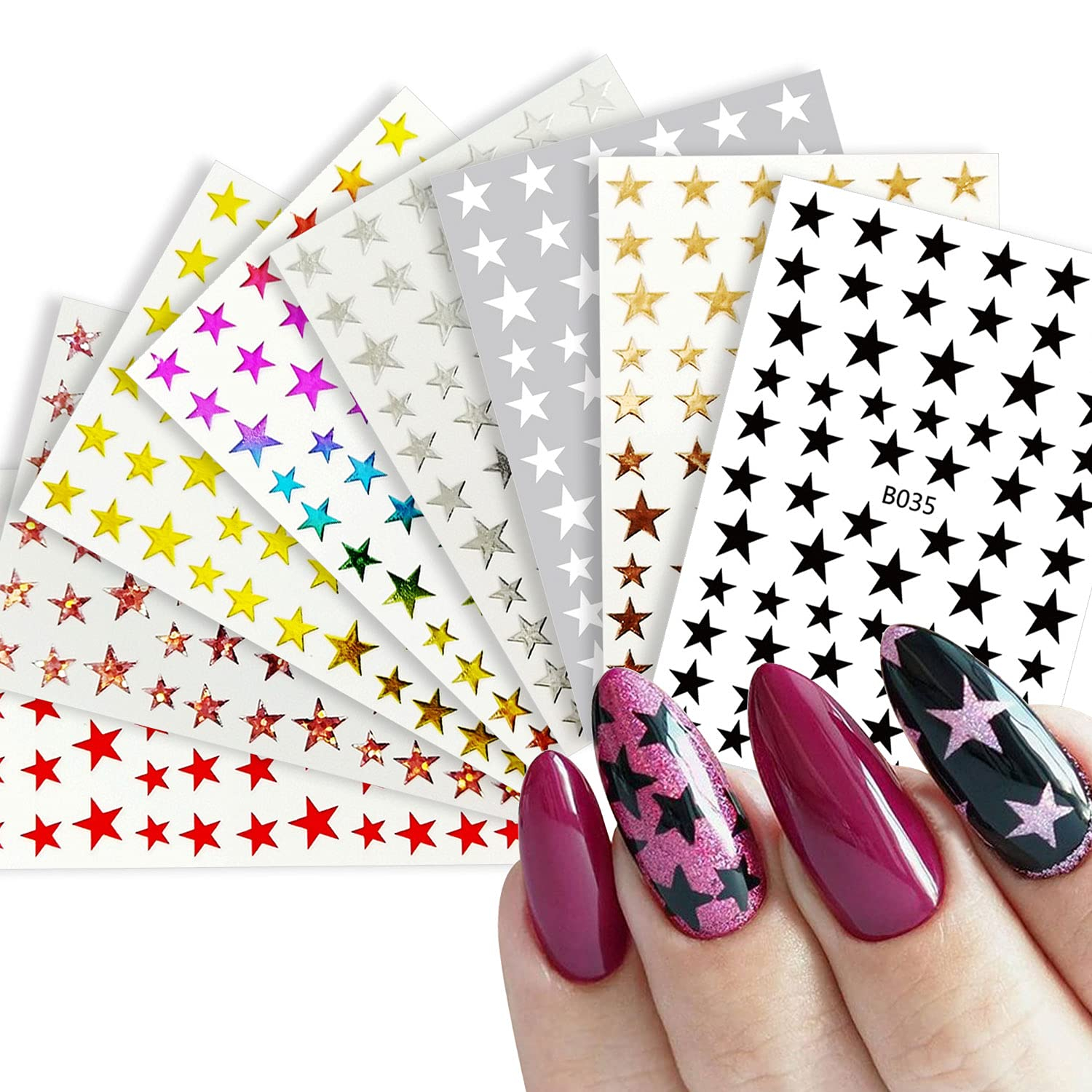 16 Sheet Nail Art Stickers Decals, Luxury Diamond Design 3D Gold  Holographic Nail Self-Adhesive Decals Customized Metallic Nail Stickers for  Women