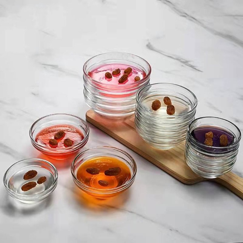 6pcs Glass Pudding Bowls Jelly Cups Small Clear Glass Bowls Dessert  Containers Kitchen Mini Prep Bowls