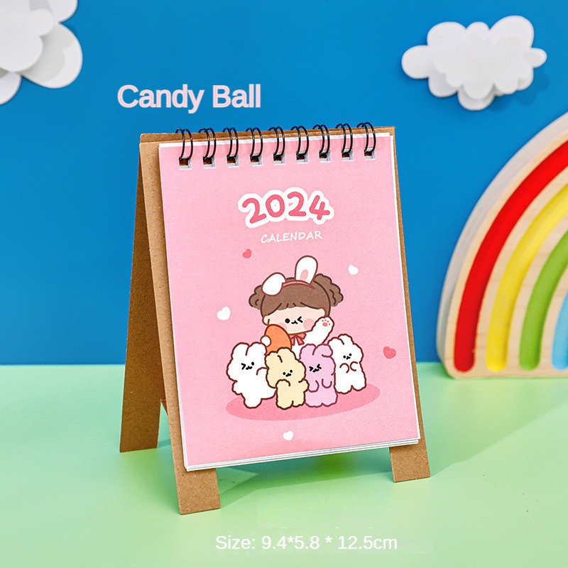 2024 Cute Cartoon Small Desk Calendar Calendar Planner - Temu