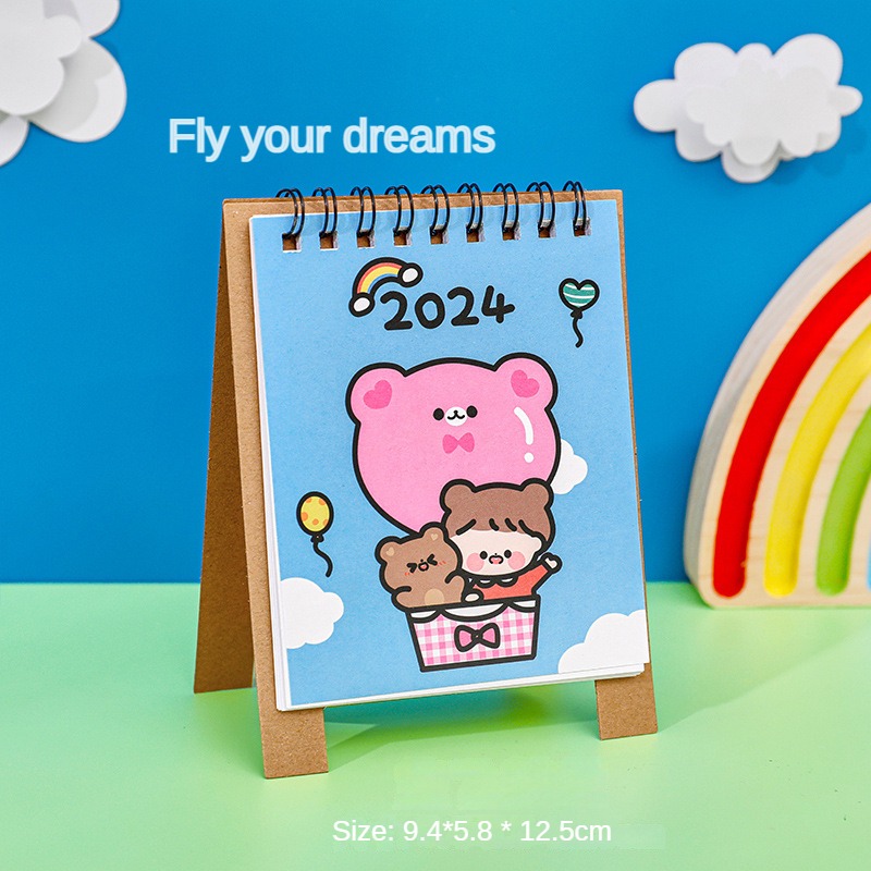 2024 Cute Cartoon Small Desk Calendar Calendar Planner - Temu