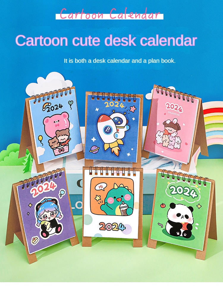 Cute Cartoon Panda Shape Mini 2024 Desk Calendar Student - Temu