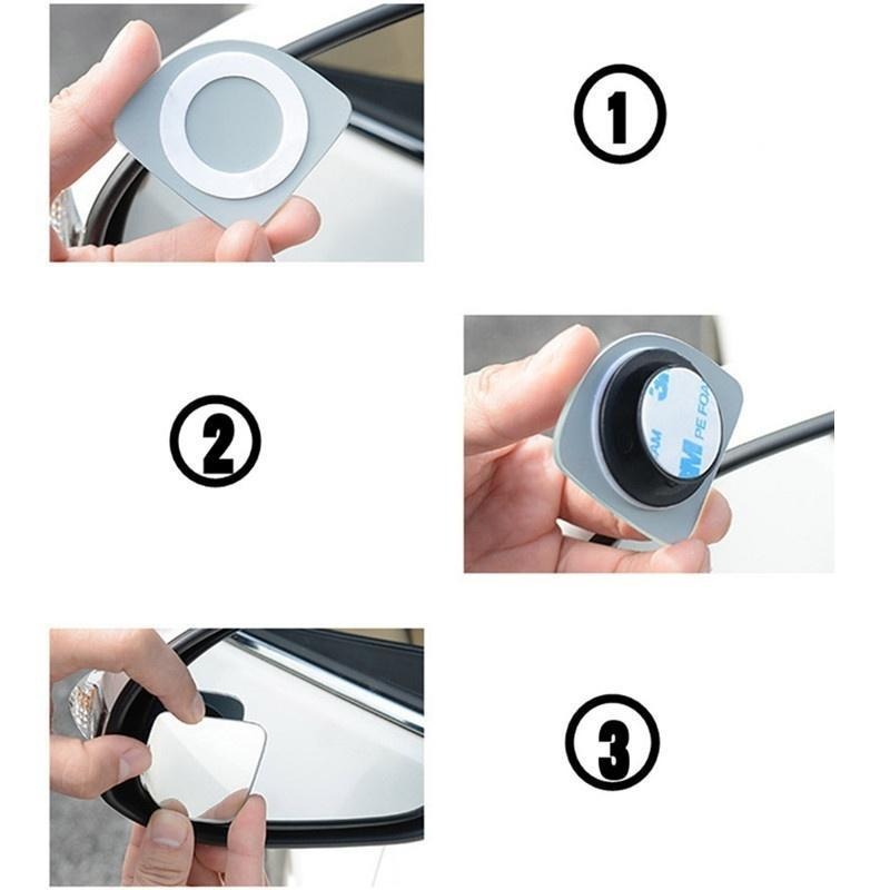 2pcs Adjustable HD Glass Blind Spot Mirrors for Parking Rear View Car Motorcycle