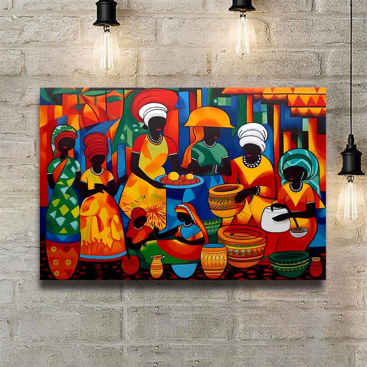 Cuadro sobre lienzo 120x80 cm - Una foto de familia africana - Arttor -  Tienda con decoraciones de pared