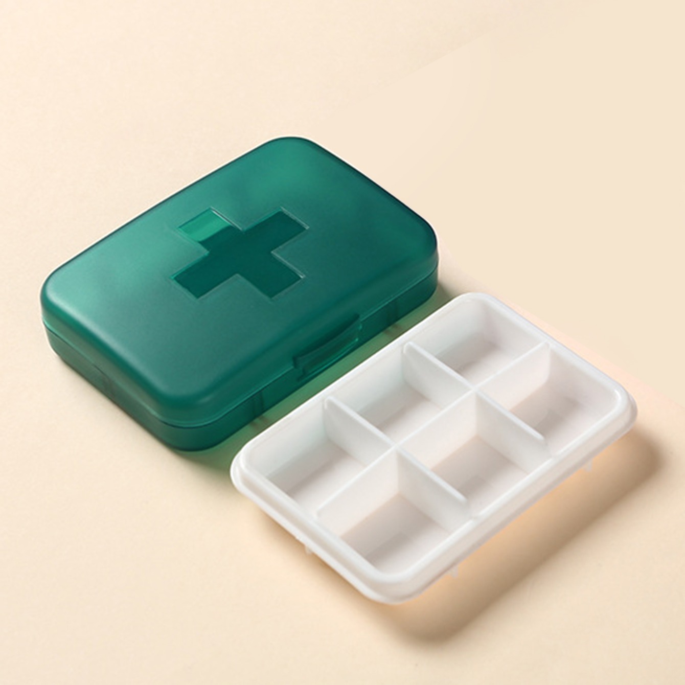 1pc Portable 6-Compartment Pill Organizer for Daily Medication