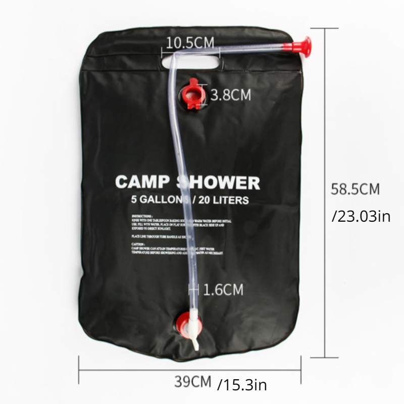 Sac à eau 20l, pour Camping en plein air, douche chauffante