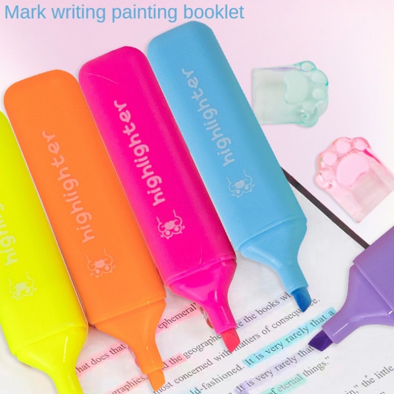 Creative Cat Claw Marker Pens Kawaii Fluorescent - Temu