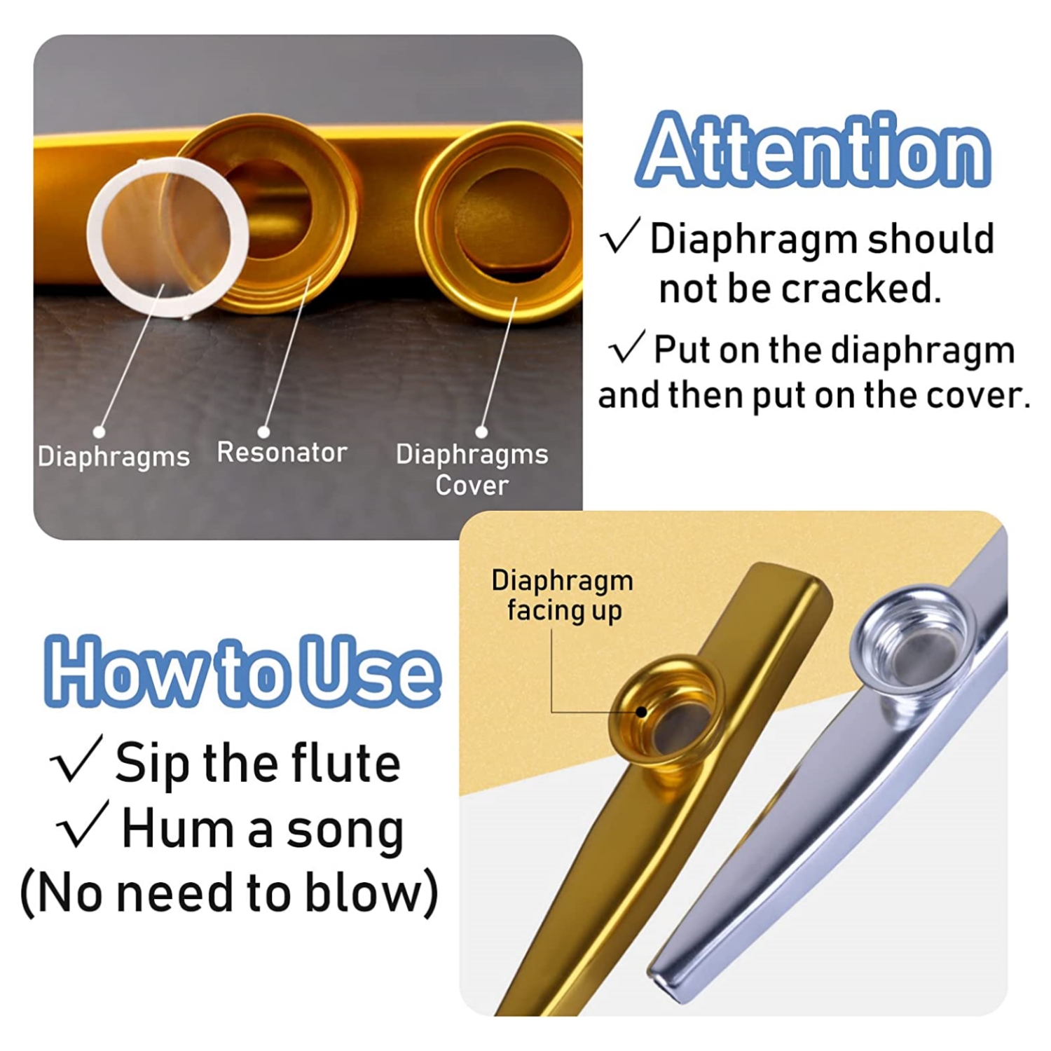 Kazoo Blowing Instrument Companion For Beginners To Learn - Temu