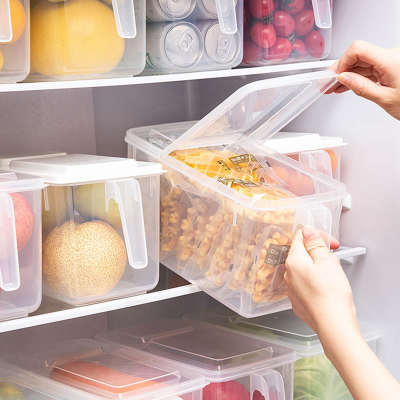 Transparent Refrigerator Storage Box Vegetable Fruit Organizer Fridge Clear  Container for Kitchen Food Drinks Storage