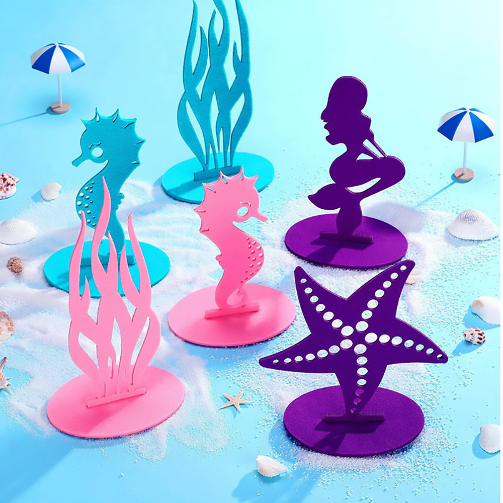 Diy Felt Table Centerpiece Mermaid Party Decoration Sea - Temu