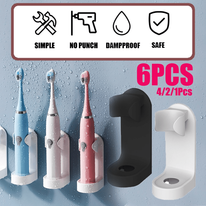 Soporte eléctrico para cepillos de dientes con 1 ranura de soporte de  carga, 1 soporte para cepillos de dientes y 4 cabezales de almacenamiento  de