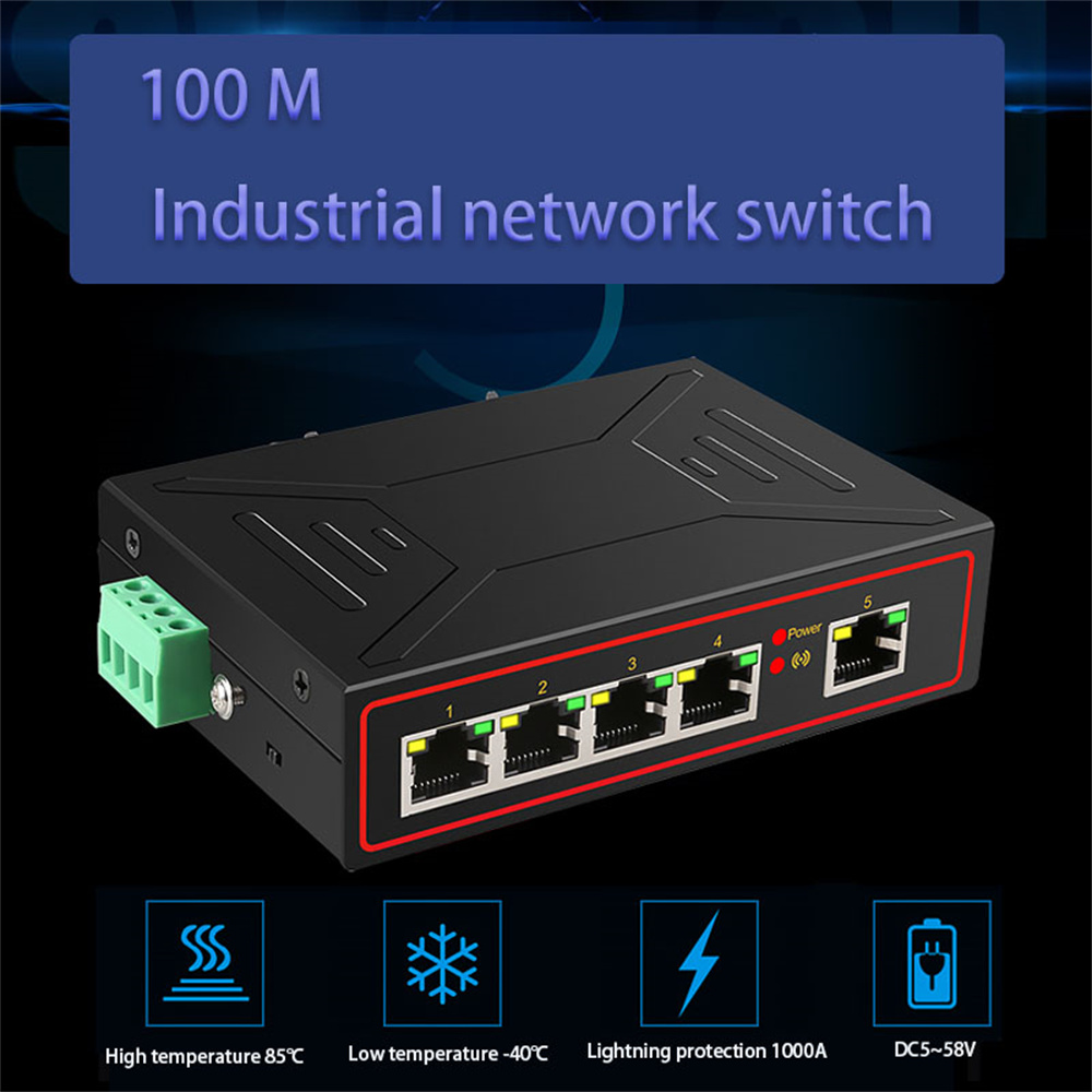 17€83 sur Nouveau Rj45 Mini 5 Ports Réseau Ethernet Rapide Noir Switch Hub  pour PC de Bureau Wenxibe143 - Hub USB - Achat & prix