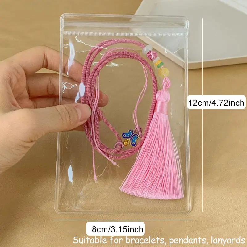 10/20 Pcs Zipper Bag Jewelry Plastic Pvc Transparent Bracelet