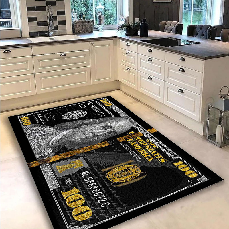 bathroom carpet fortune realistic   bill design area mat soft non slip waterproof wrinkle resistant machine washable mat in multiple sizes for living room bedroom kitchen bathroom high quality polyester bathroom rugs details 3