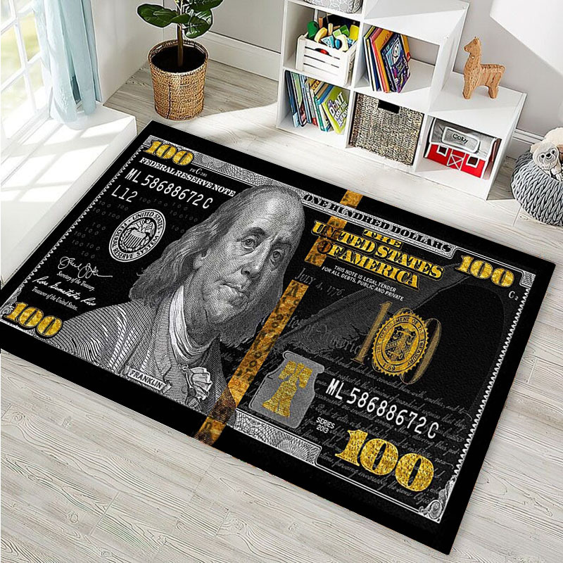 bathroom carpet fortune realistic   bill design area mat soft non slip waterproof wrinkle resistant machine washable mat in multiple sizes for living room bedroom kitchen bathroom high quality polyester bathroom rugs details 5