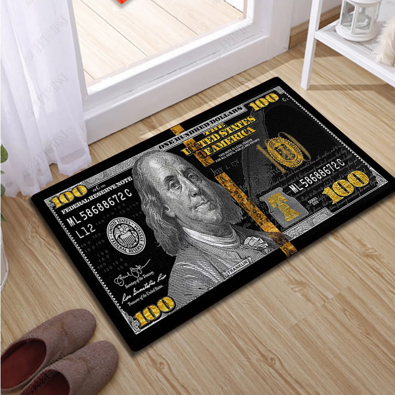 bathroom carpet fortune realistic   bill design area mat soft non slip waterproof wrinkle resistant machine washable mat in multiple sizes for living room bedroom kitchen bathroom high quality polyester bathroom rugs details 6