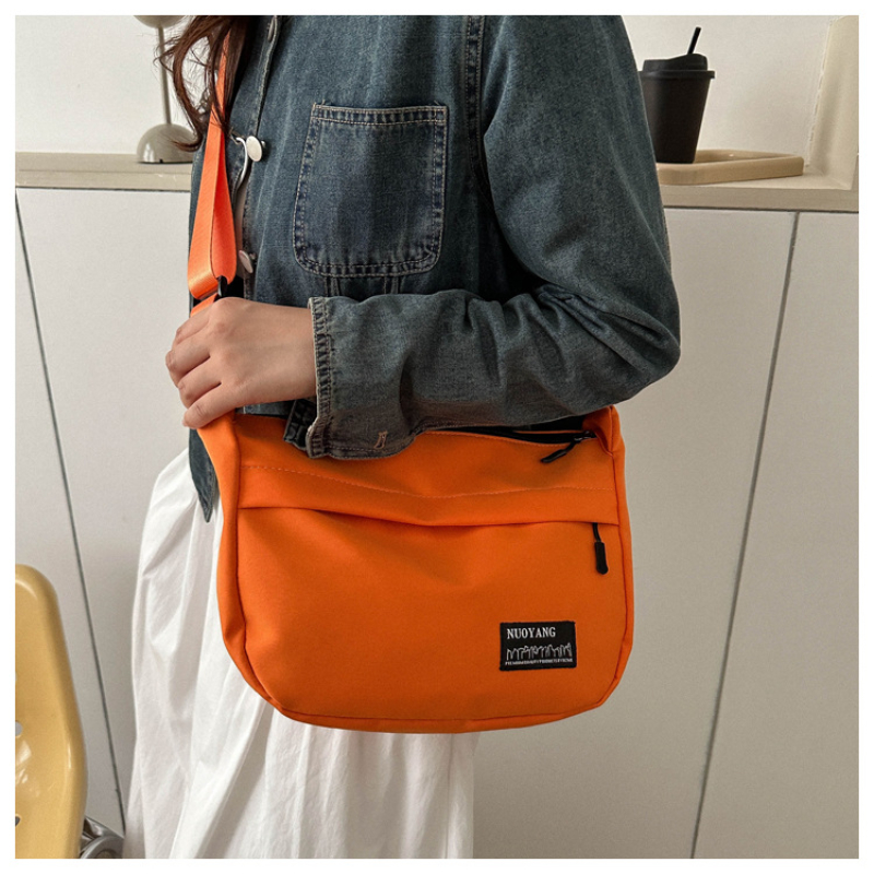 Nylon Hobo Crossbody Bag for Women, Casual Shoulder Bag, Tote Bag,  Messenger Bag, Cross Body Bag for School and Work(Orange) 