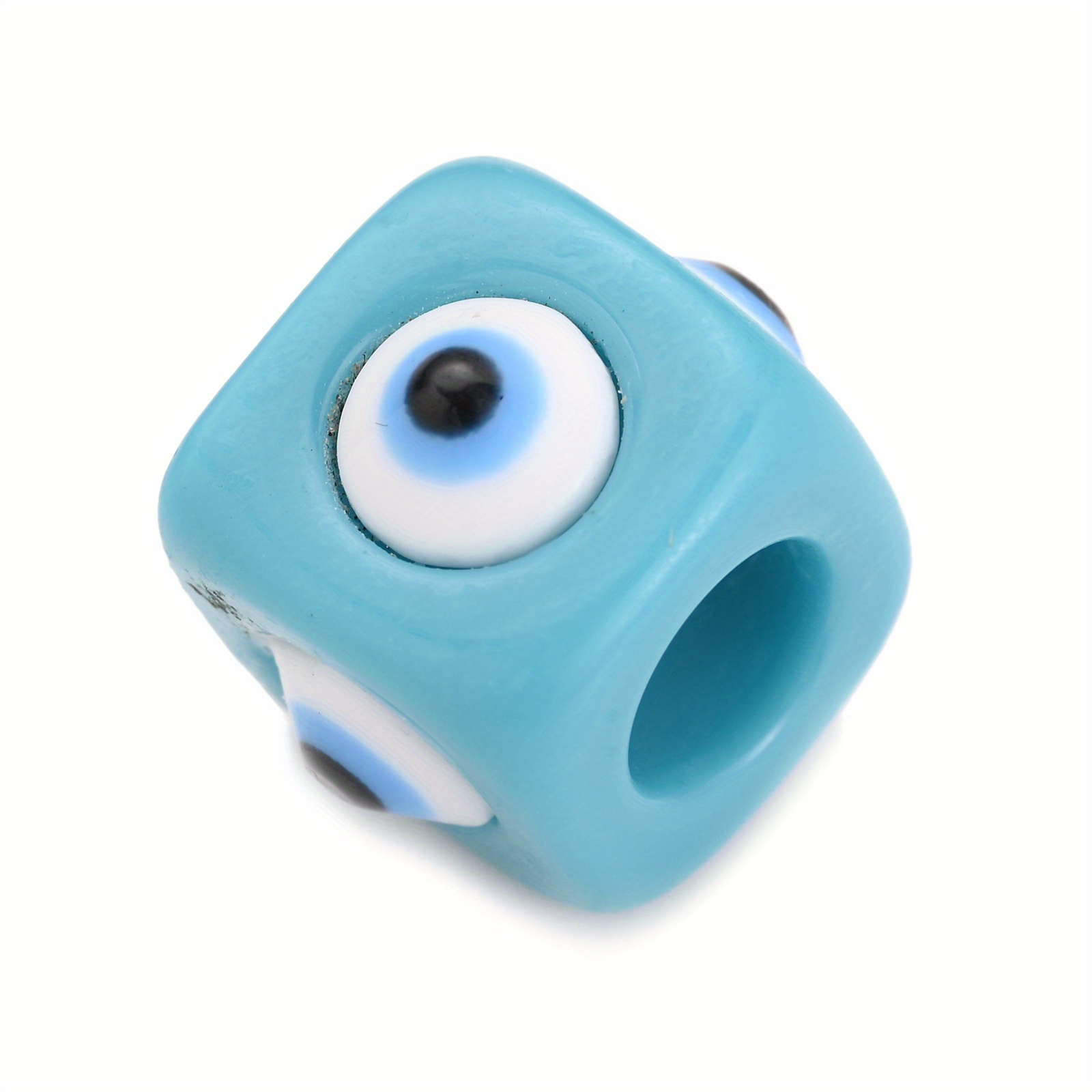 5pcs 14mm Mix Square Evil Eye Resin Beads Loose Spacer Beads For Jewelry Making Bracelet Keychain Phone Chain