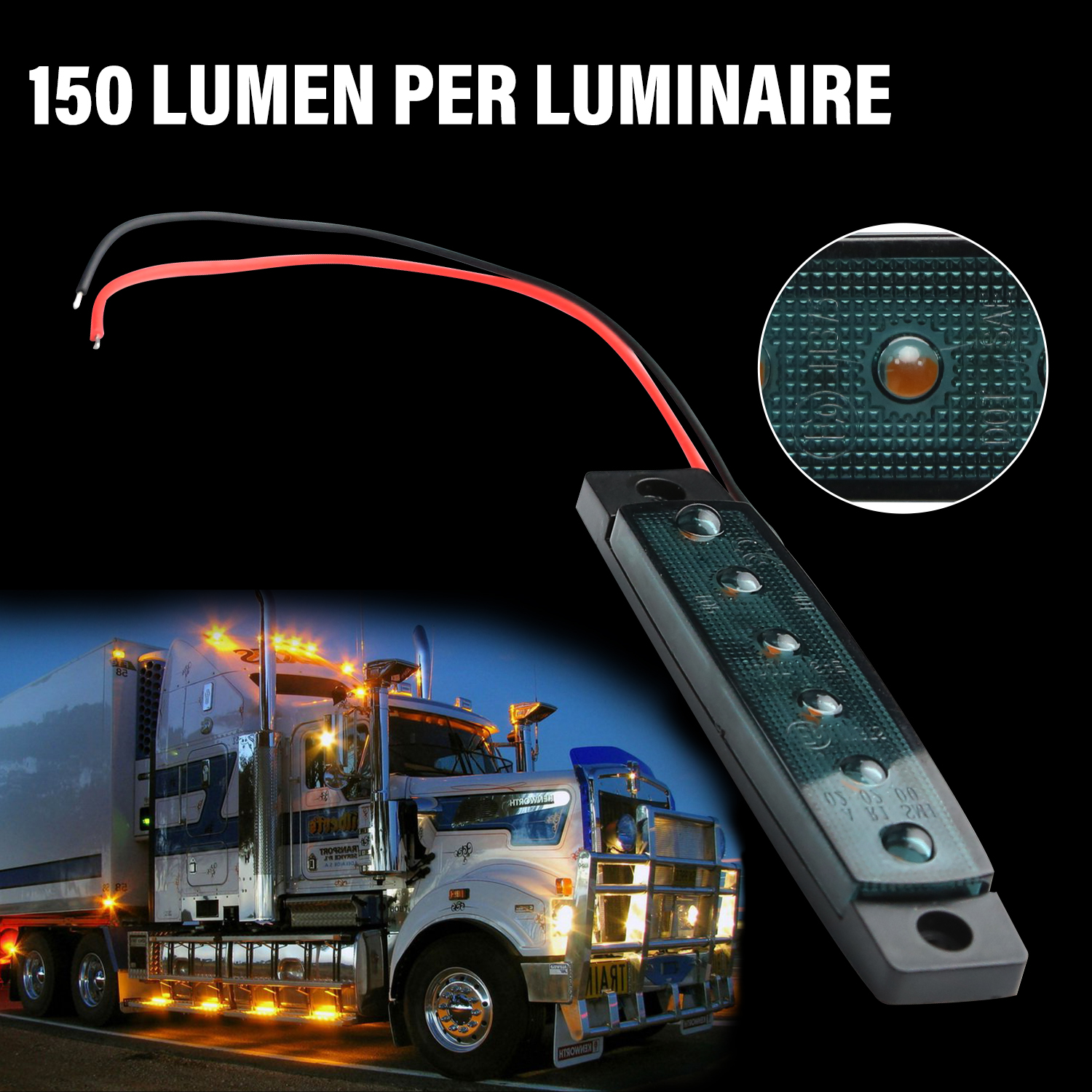 12V 24V Camión Remolque Luces LED Marcador Lateral Posición - Temu