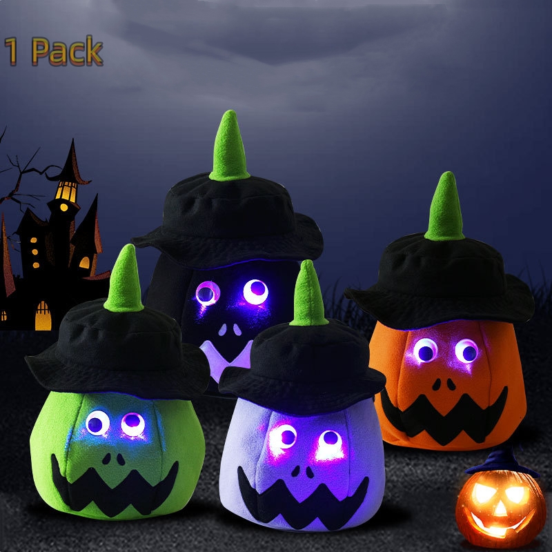 Halloween Glowing Pumpkin Bag LED Light Candy Bags Bucket Multi Purpose For  Kids