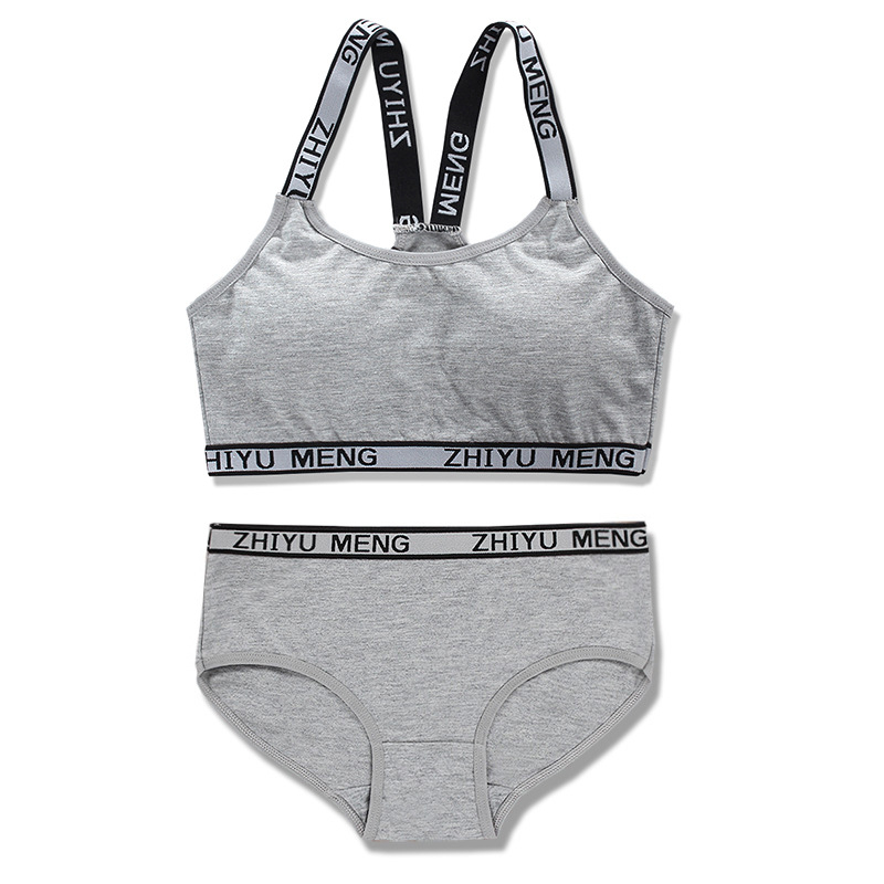 Buy Jeteway Big Girl's Padded Bras and Matching Pants Sets Kids Training  Underwear Size 34 Gray Online at desertcartINDIA