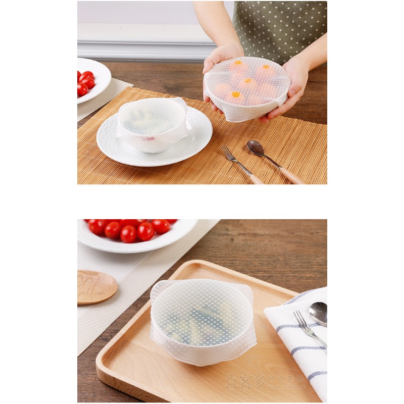 1pc Plastic Food Cover, Minimalist Clear Disposable Food Cover For Kitchen