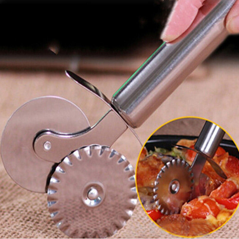 Double Roll Pizza Stainless Steel Knife Pasta Cutter Round Lace
