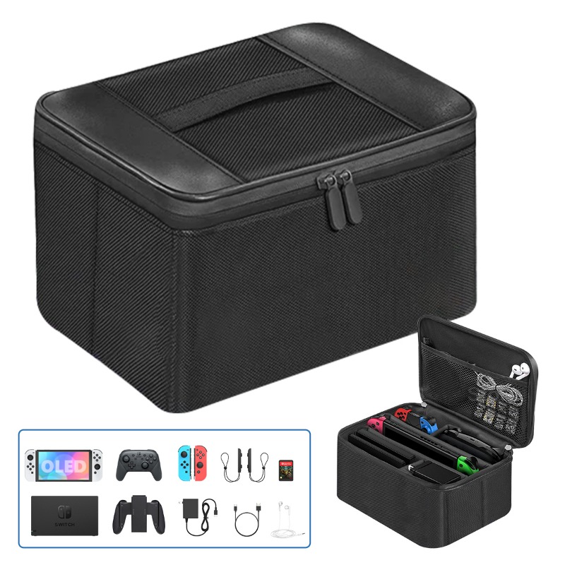 travel carrying case portable storage messenger bag for nintendo switch oled console game accessories details 7