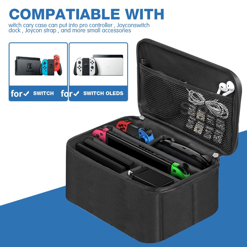 travel carrying case portable storage messenger bag for nintendo switch oled console game accessories details 5