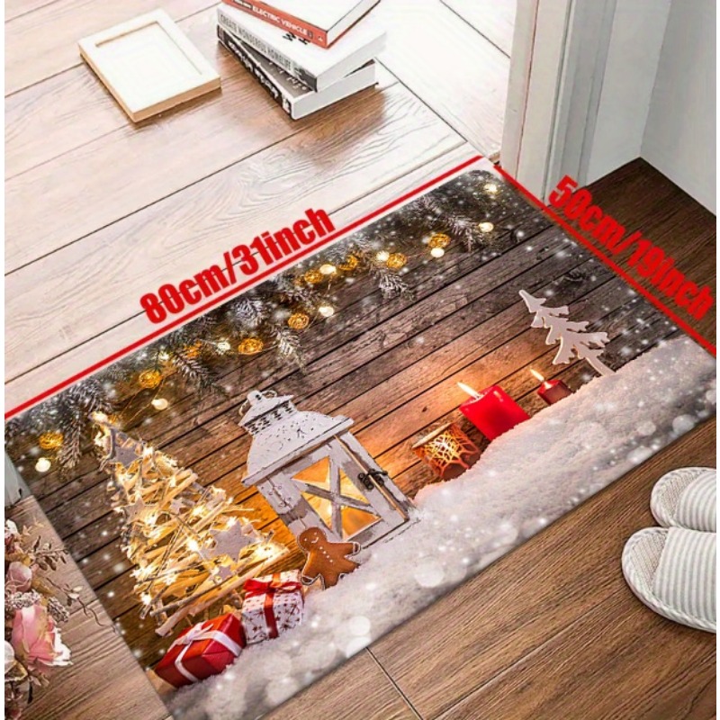 Christmas Festive Kitchen Rug Stain Resistant Waterproof - Temu