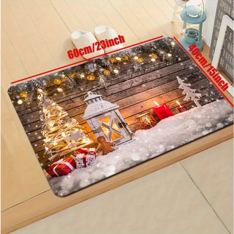 Christmas Festive Kitchen Rug Stain Resistant Waterproof - Temu Italy