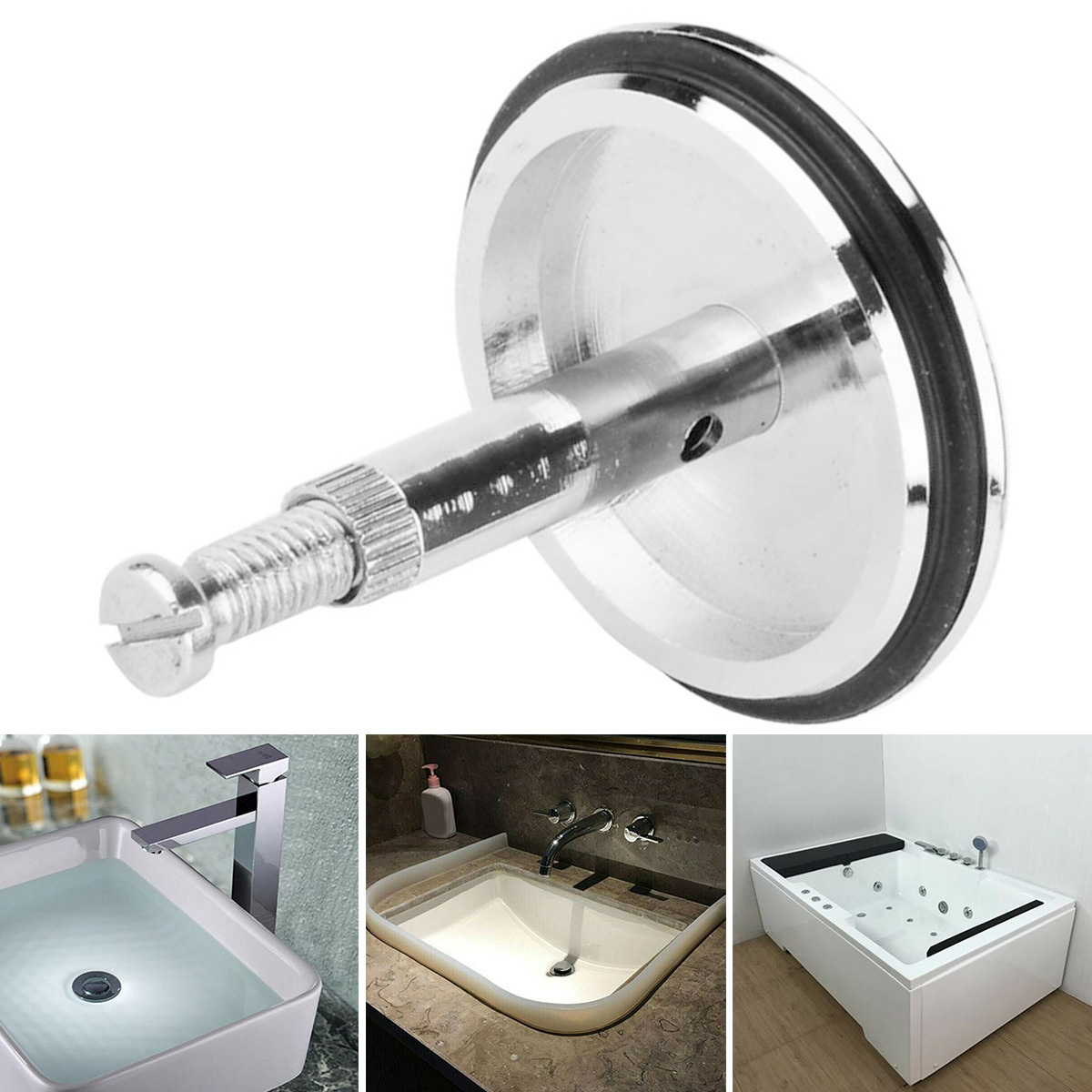 Tapón universal para tina, tapón de silicona para drenaje de bañera, tapón  de bañera para cocina y baño (blanco) (blanco, 2)