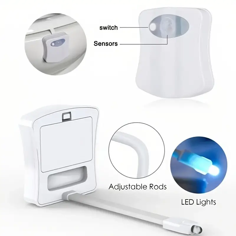 Toilet Led Light Sensor Night Motion Toilet Bowl Light - Temu