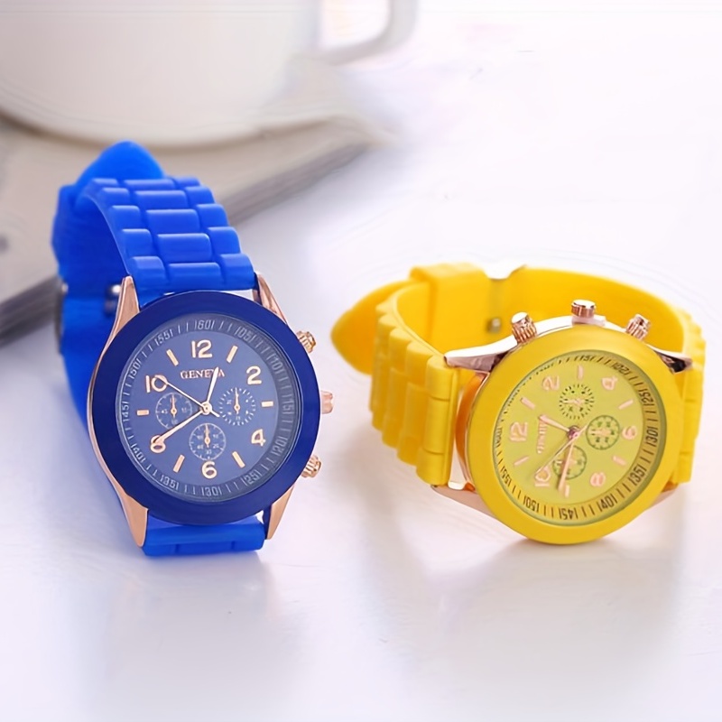 CLEARANCE SALE - Geneva Silicon Band Watch Wholesale 4 Colors