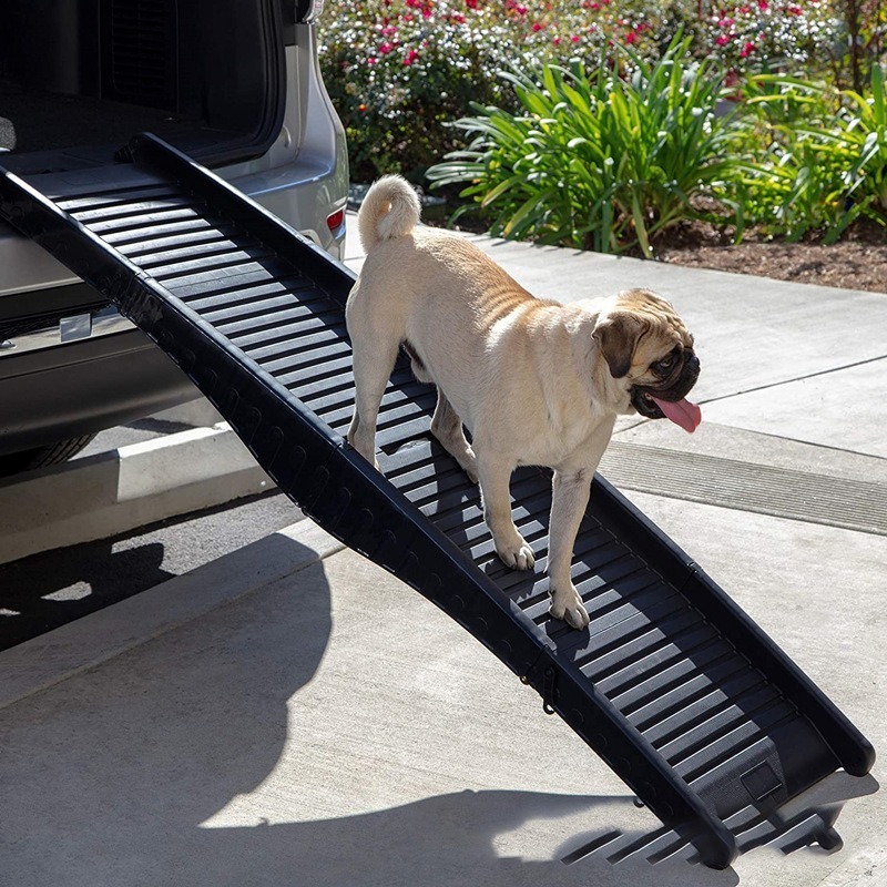 Rampa plegable ajustable para perros para auto, camión, SUV, cama, sofá,  escaleras, rampas de madera para mascotas para perros pequeños y gatos con