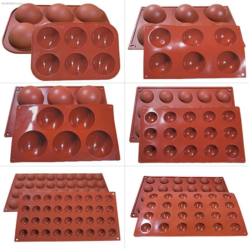 1pc   chocolate mold 3d silicone mold round candy mold pudding mold baking tools kitchen gadgets kitchen accessories details 14