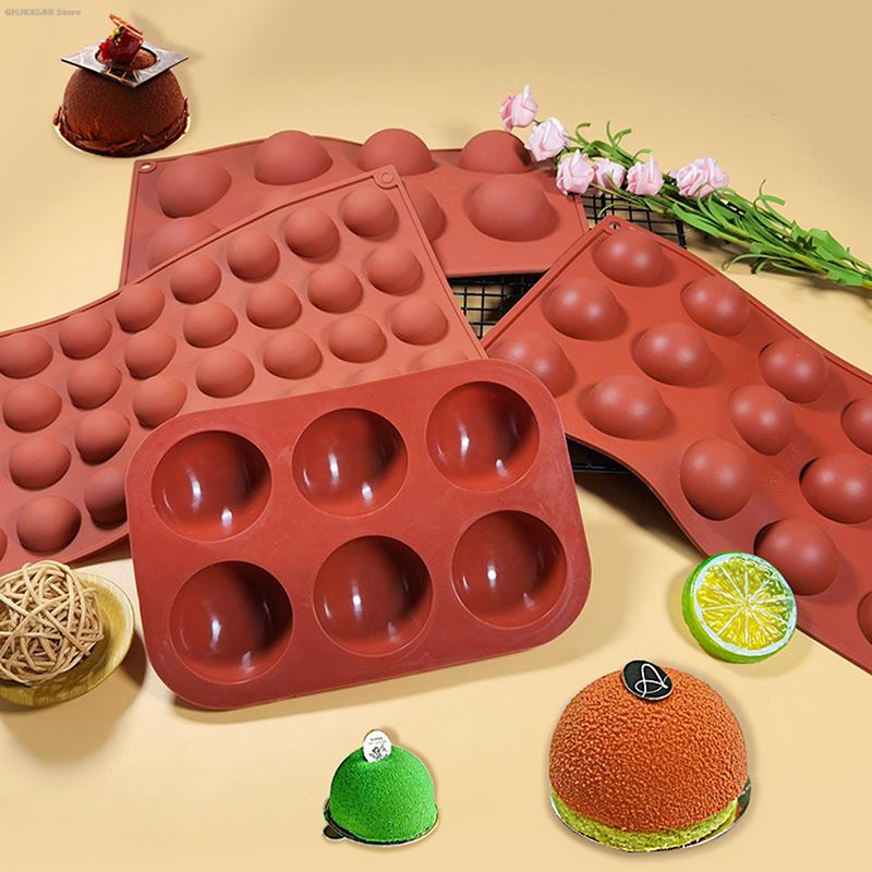 1pc   chocolate mold 3d silicone mold round candy mold pudding mold baking tools kitchen gadgets kitchen accessories details 15