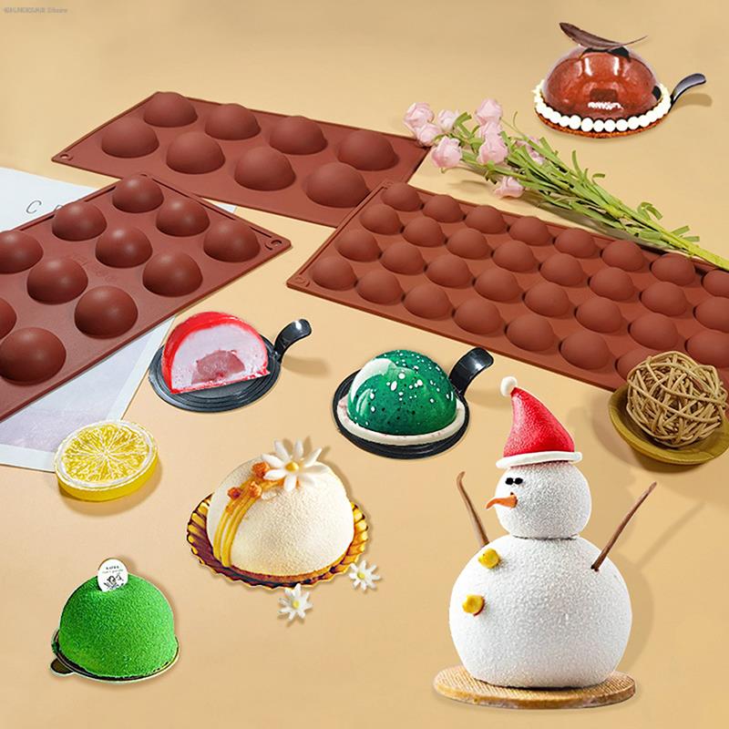 1pc   chocolate mold 3d silicone mold round candy mold pudding mold baking tools kitchen gadgets kitchen accessories details 16