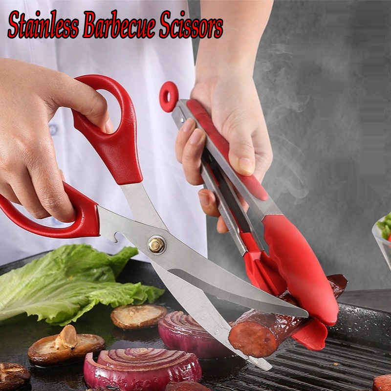 Multi Purpose Stainless Steel Kitchen Scissors Heavy Duty Kitchen Shears  for Cutting Chicken, Meat, Fish, Vegetable, BBQ, Fruits, Seafood, Open Jars